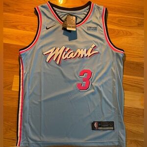 Nike NBA Miami Heat Dwyane Wade 3 ViceWave City Edition Swingman Jersey Blue